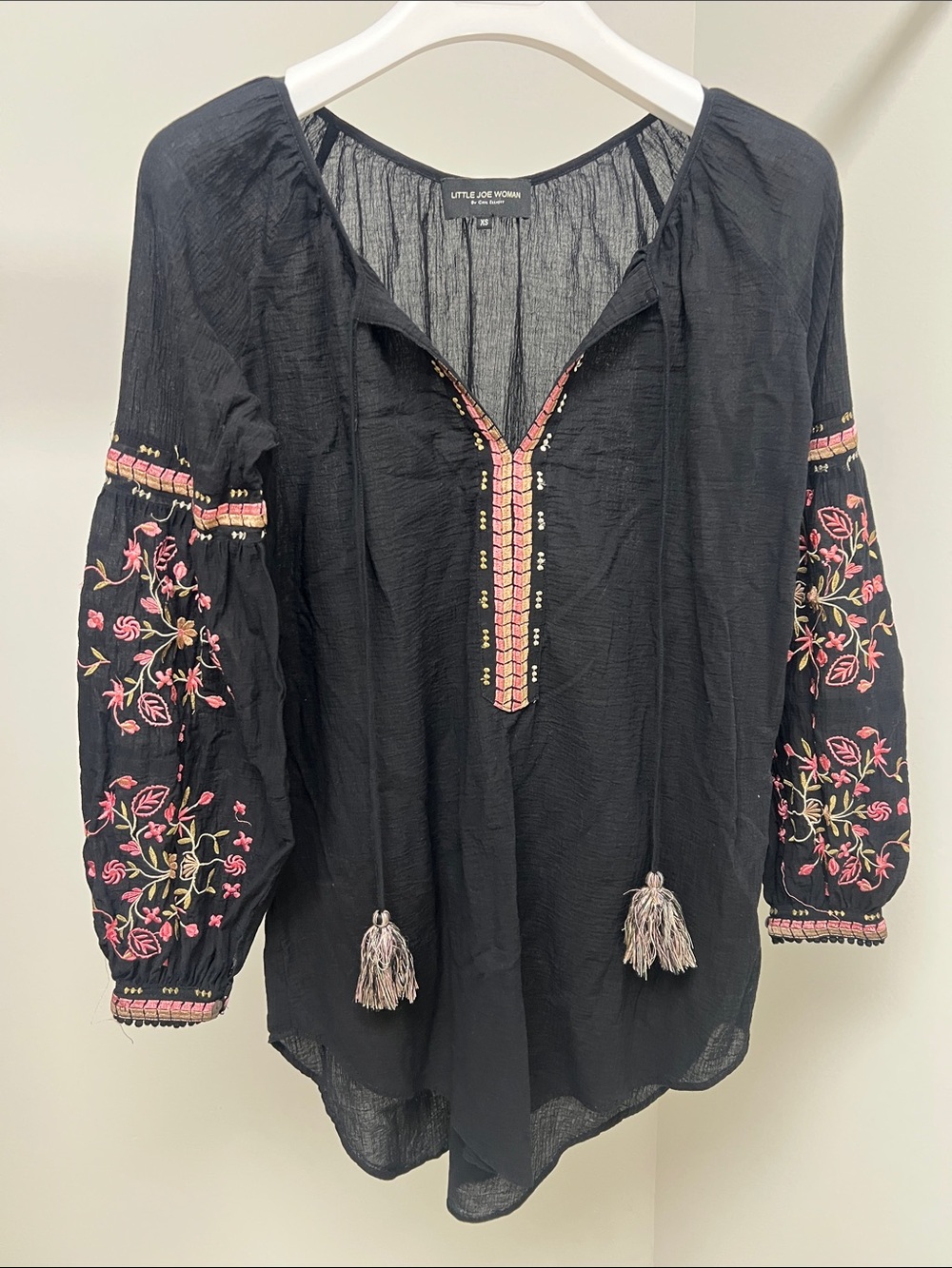 Black Embroidered Boho Tunic